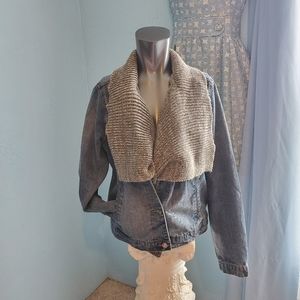 Ci Sono waterfall sweater denim/jean jacket D98